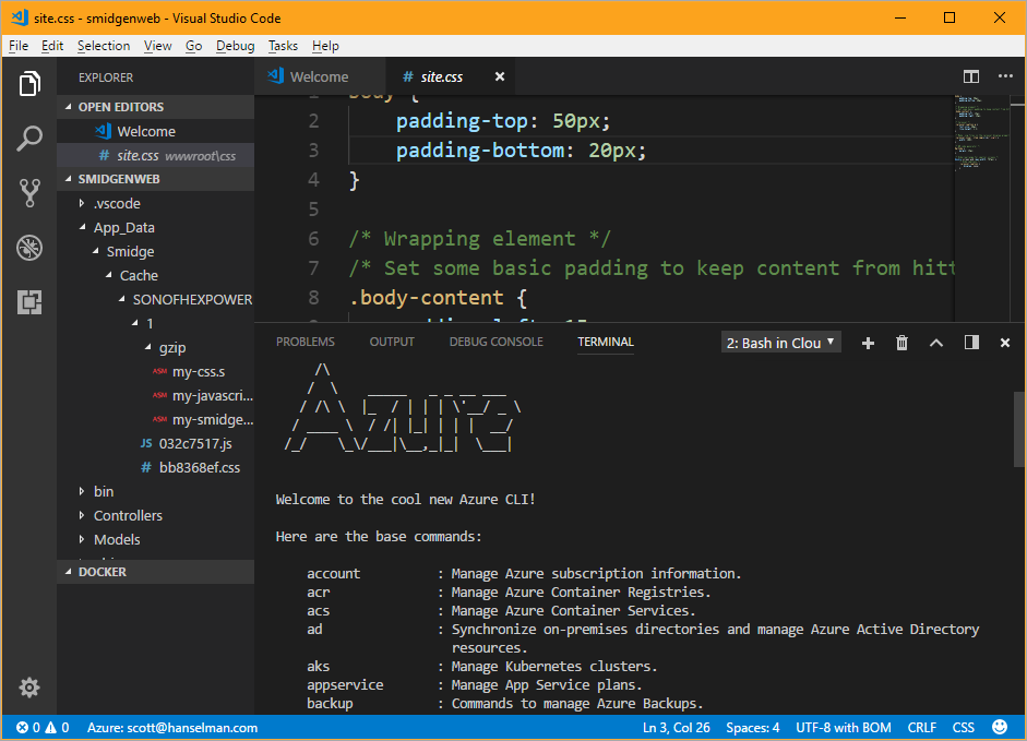 Azure Cloud Shell in VS Code