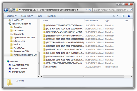 Windows Home Server Drivers for Restore